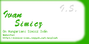 ivan simicz business card