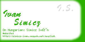 ivan simicz business card